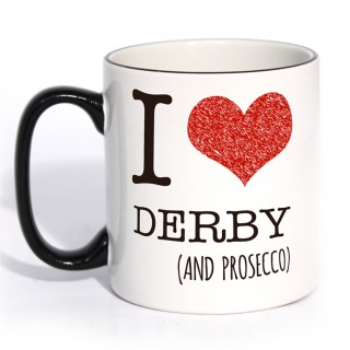 I heart & Prosecco Black Handle Mug product image